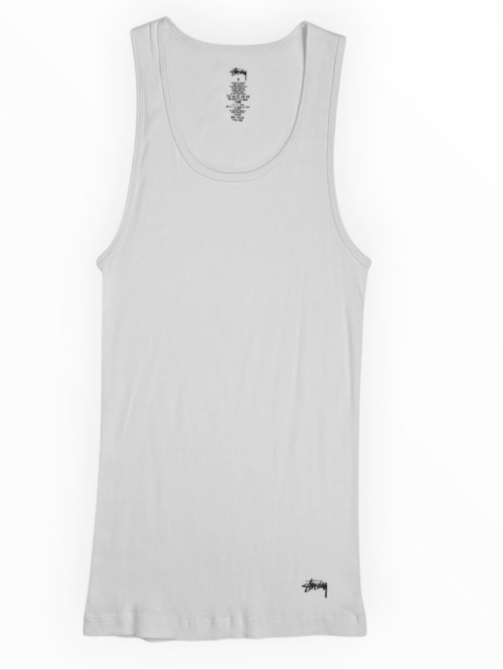 Stussy Rib Tank Top White Size S Cotton Logo Sleeveless Undershirt New
